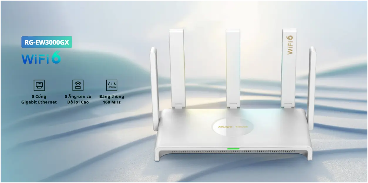 Bộ Phát WIFI 6 Ruijie Reyee RG-EW3000GX Dual Wan