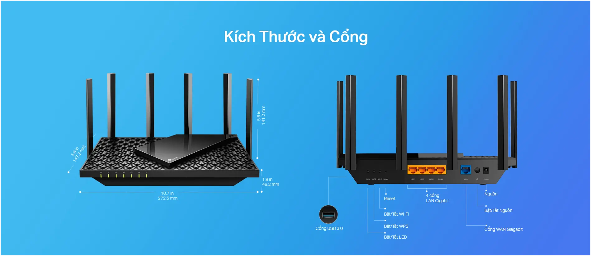 Bộ phát TP-Link Archer AX73 Chuẩn AX5400 wifi 6