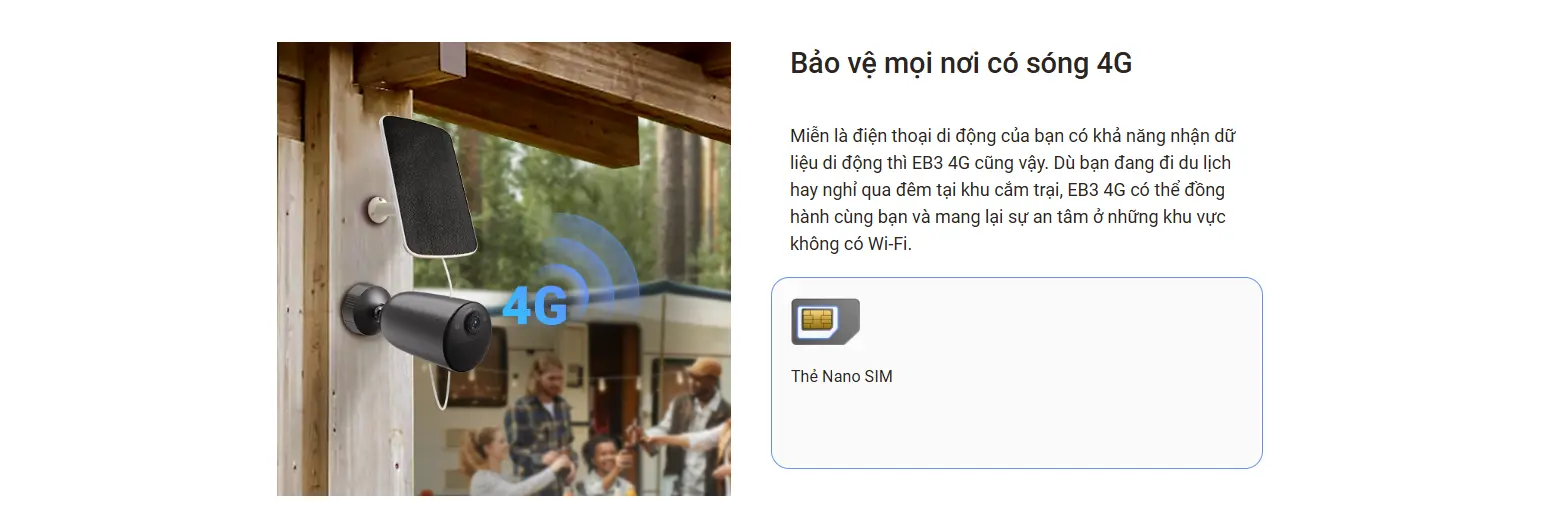 Camera EZVIZ EB3 4G 2K 3MP Sử dụng Pin