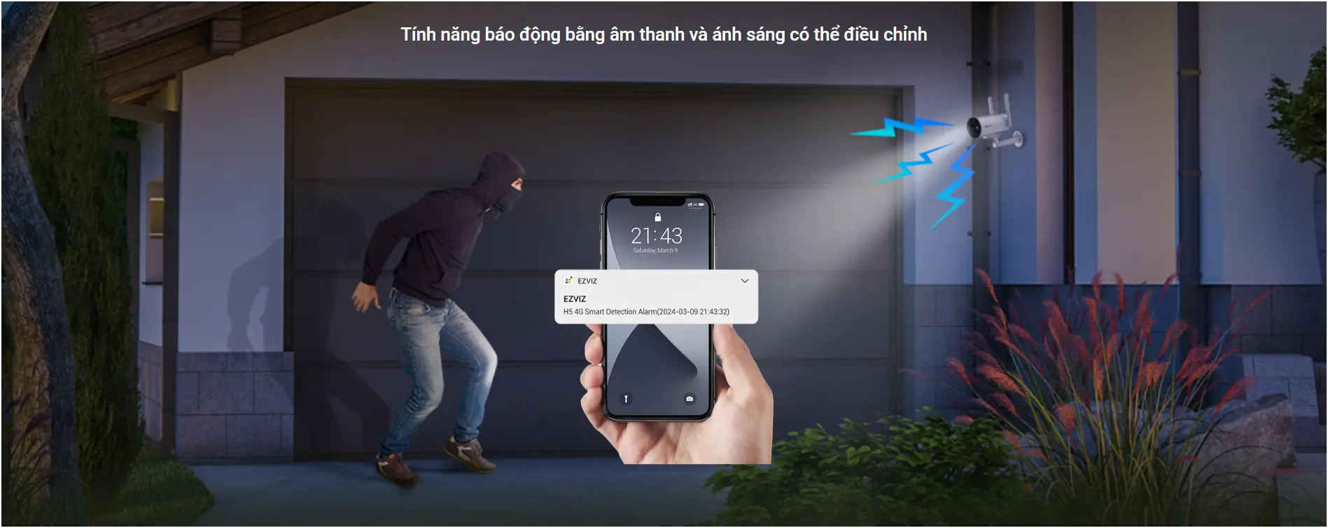 Camera Ngoài Trời EZVIZ H5 4G 2K 3MP