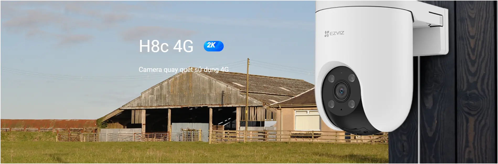 Camera WIFI 4G EZVIZ H8C 4G 3MP Xoay 360 Độ