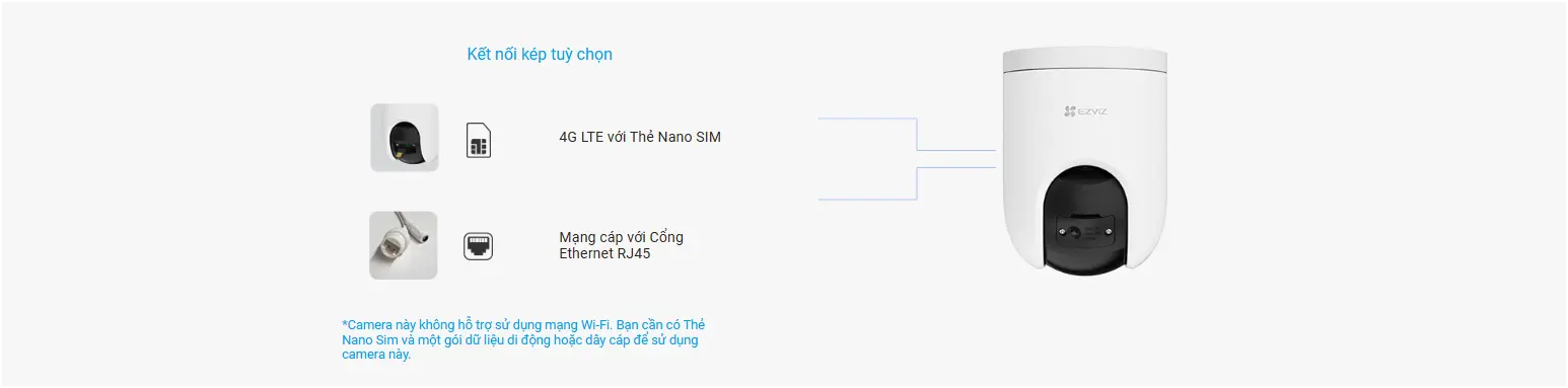 Camera WIFI 4G EZVIZ H8C 4G 3MP