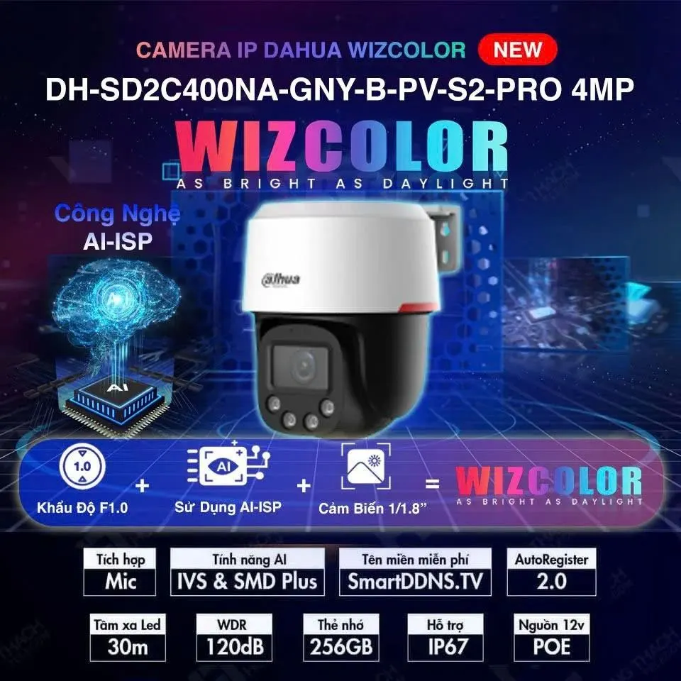 Camera IP DAHUA DH-SD2C400NA-B-PV-PRO 4.0MP quay quét