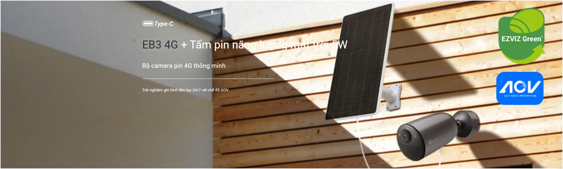Camera wifi EZVIZ EB3 4G Kit 2K 3.0MP Pin Sạc Dùng SIM