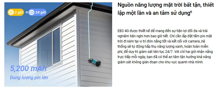 Camera wifi EZVIZ EB3 4G Kit 2K 3.0MP