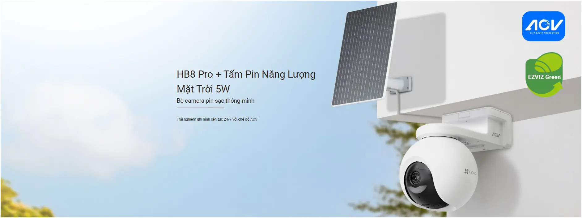 Camera wifi EZVIZ HB8 Pro Kit 4K 8.0MP năng lượng mặt trời