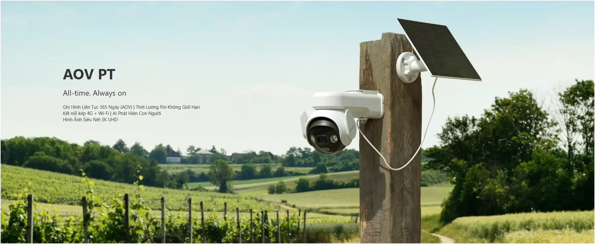 Camera 4G IMOU AOV PT 5MP Năng Lượng Mặt Trời