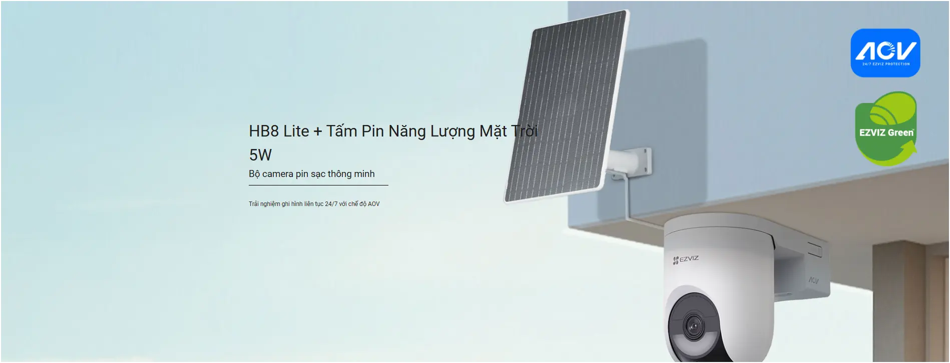 Camera wifi EZVIZ HB8 Lite Kit 4MP + Tấm Pin