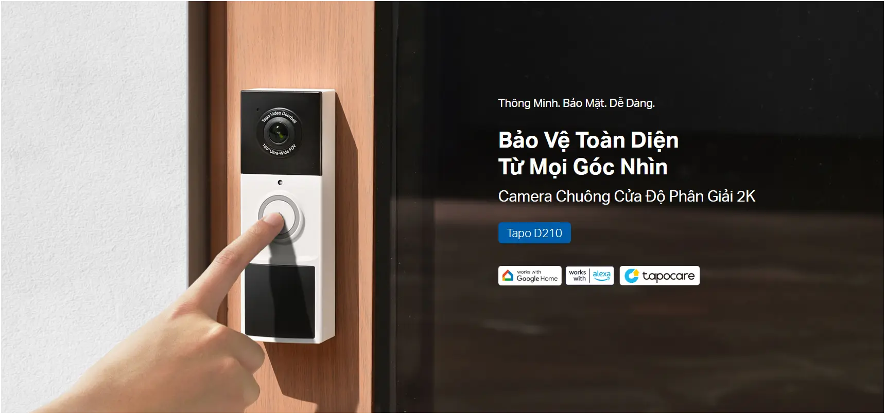 Camera Chuông Cửa TP-LINK TAPO D210 Dùng Pin 2K 3MP