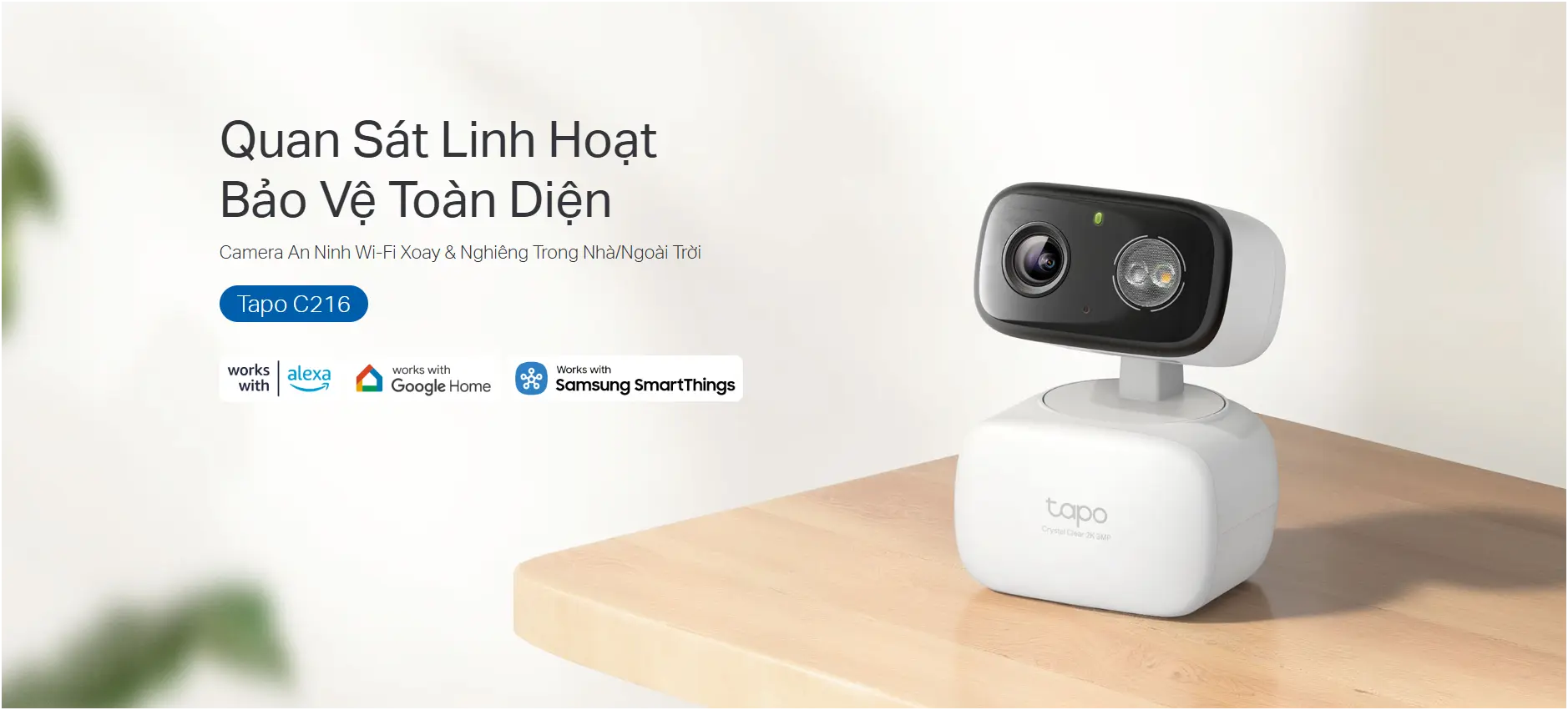 Camera WiFi Trong Nhà Tapo C216 2K 3MP Xoay 360 Đàm thoại 2 Chiều