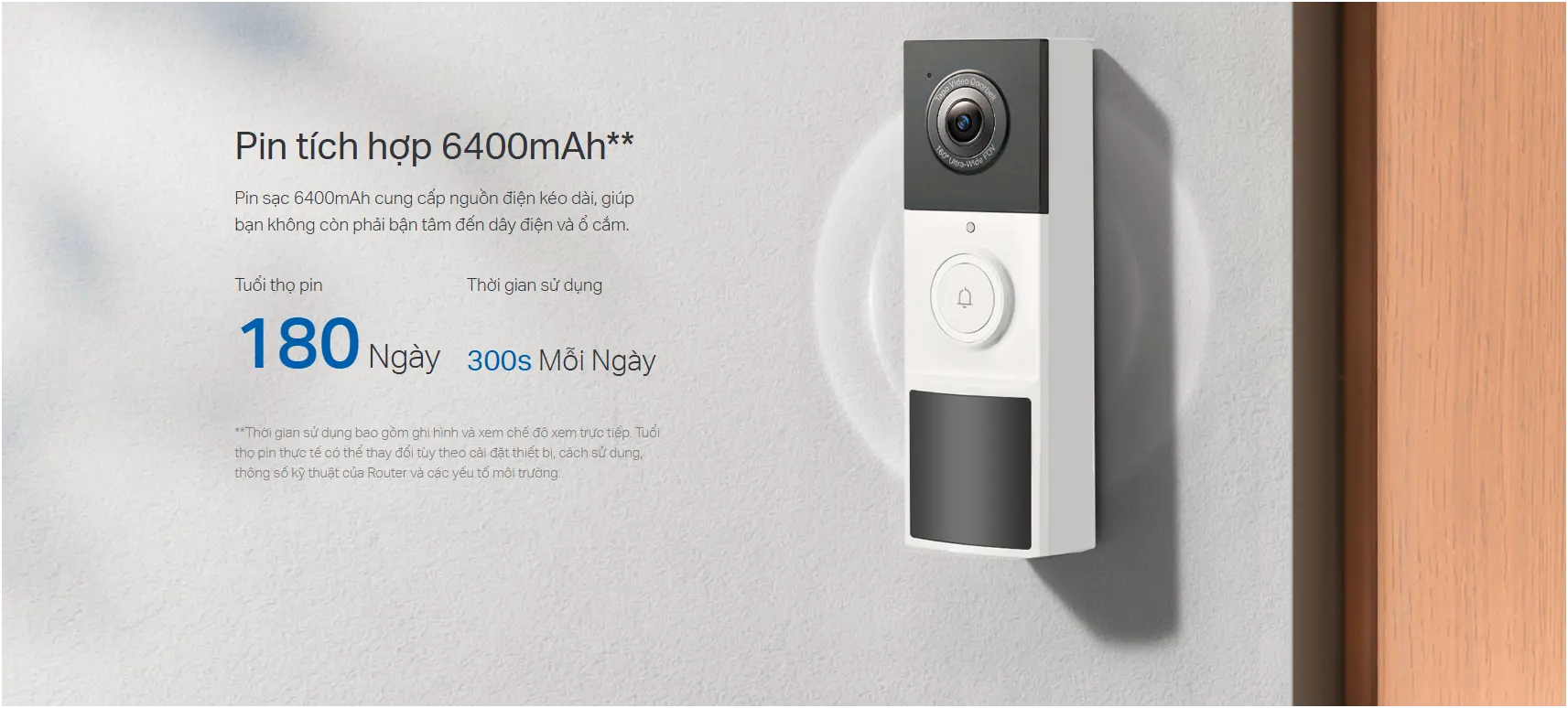 Chuông Cửa TP-LINK TAPO D210 Dùng Pin