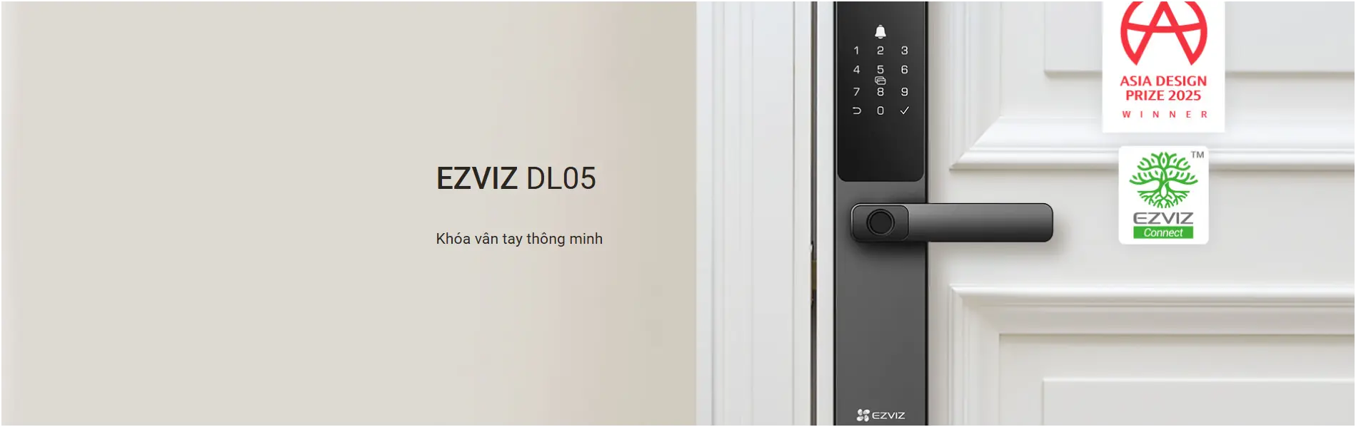 Khóa Cửa Vân Tay EZVIZ DL05 Bảo Mật Cao Điều Khiển Thông Minh Qua Ứng Dụng Di Động