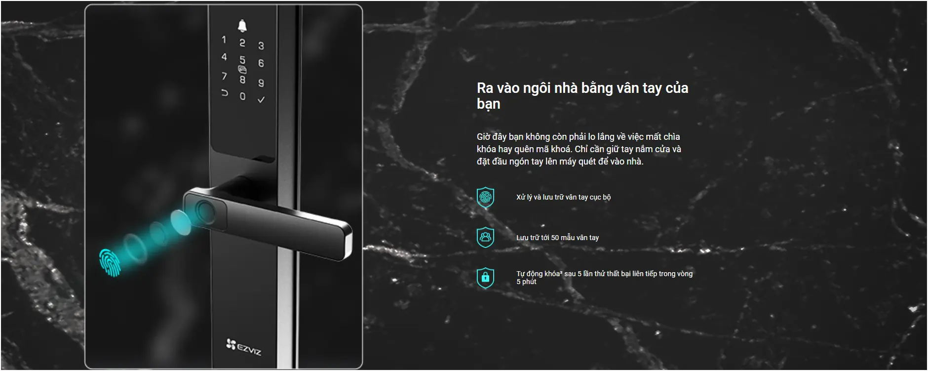 Khóa Cửa Vân Tay EZVIZ DL05 Bảo Mật Cao